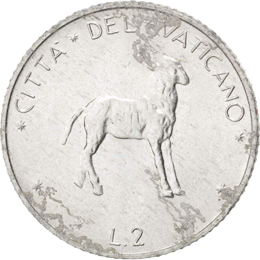 Vatican City | 2 Lire Coin | Lamb | Km:117 | 1970 - 1977