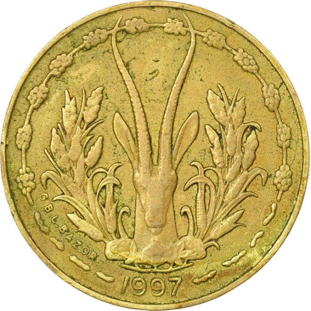 Western African States | 5 Francs Cfa Coin | Emblem of Central Bank | Gazelle | Km:2A | 1965 - 2023