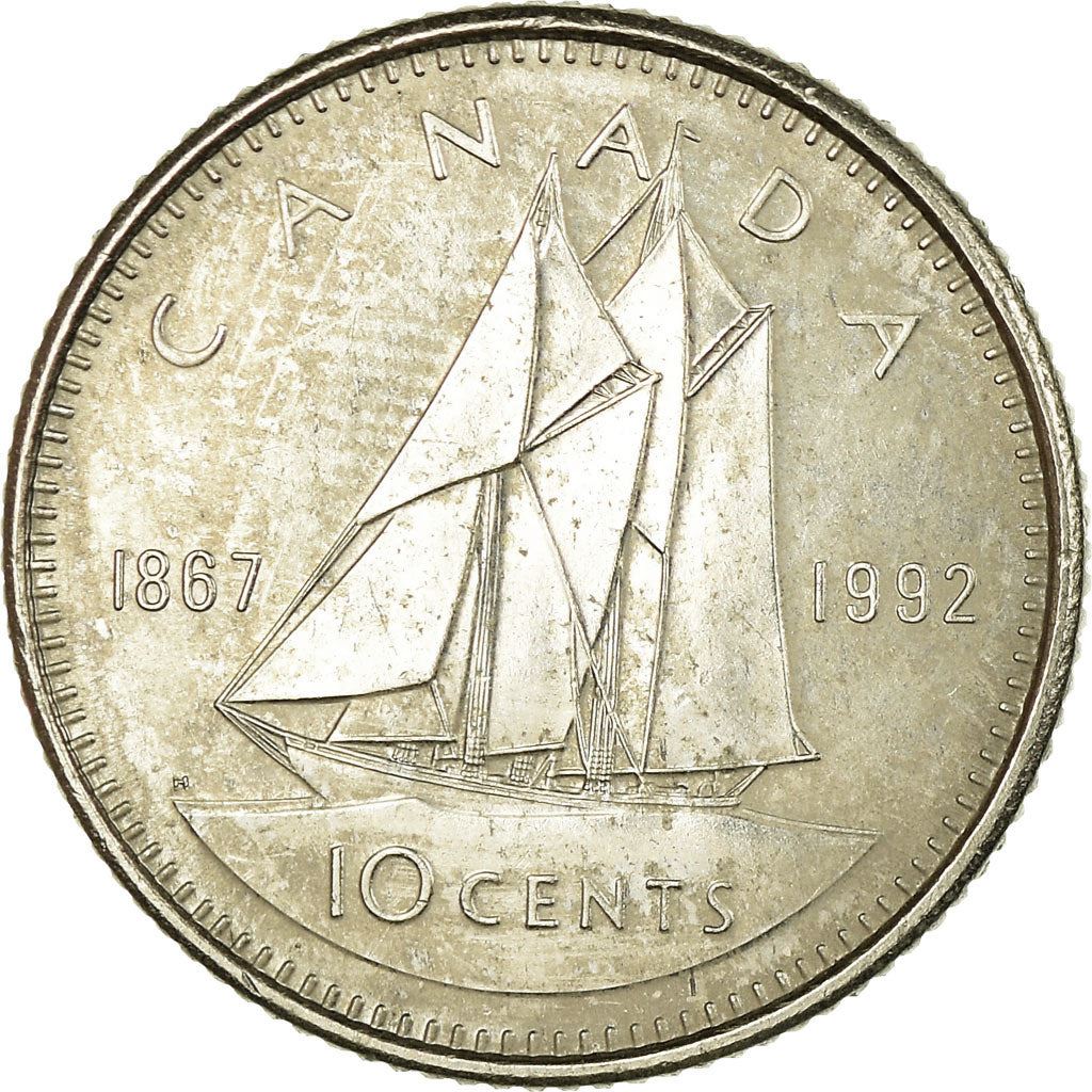 Canada | 10 Cents Coin | Nickel | Confederation | KM:206 | 1992
