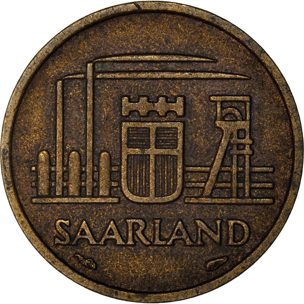 Saar | 10 Franken Coin | Industrial scene | Km:1 | 1954
