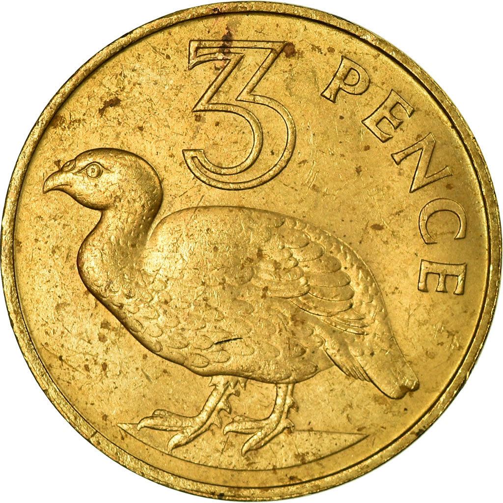 The Gambia | 3 Pence Coin | Double-spurred francolin | Km:2 | 1966