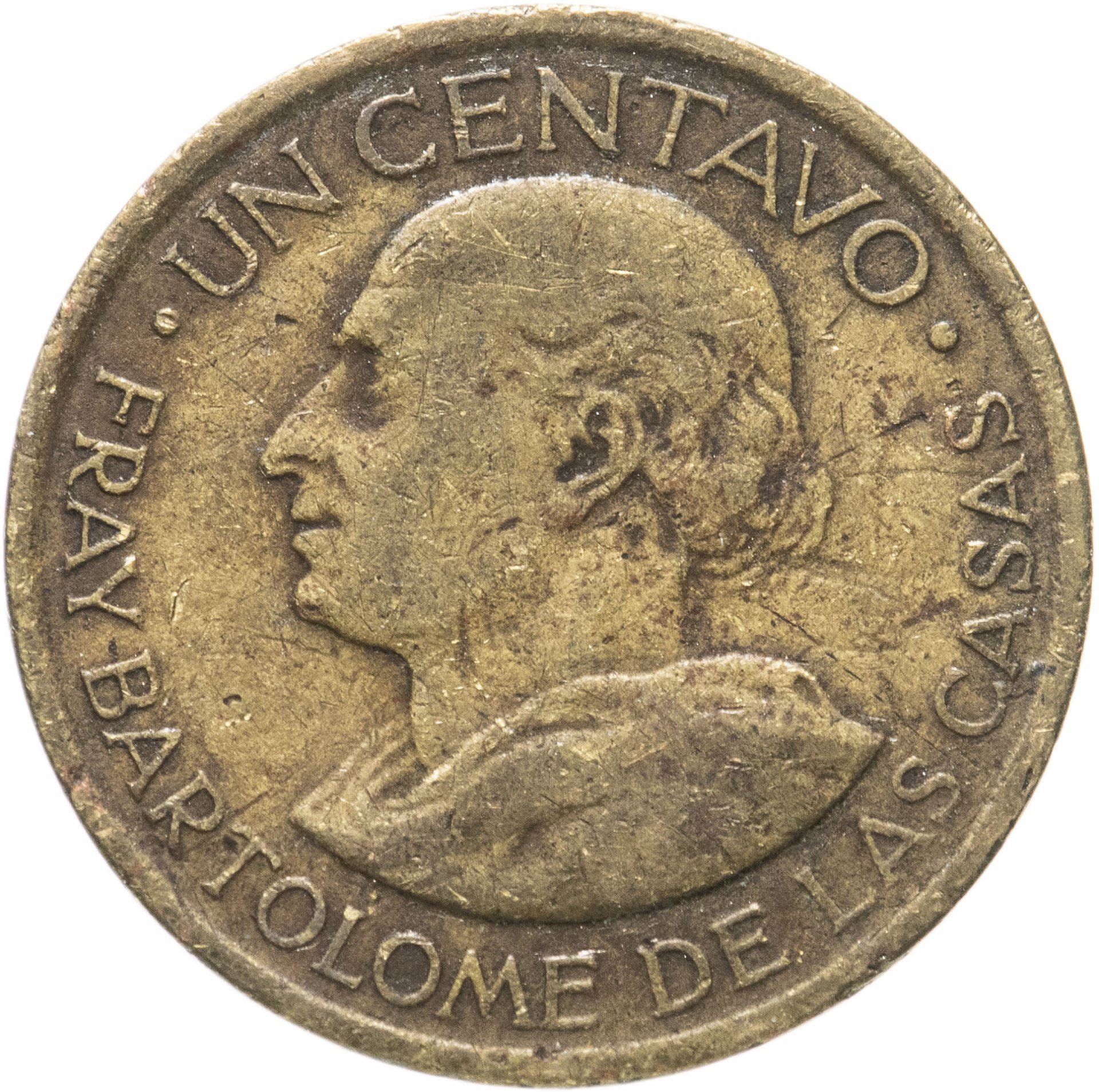 Guatemala | 1 Centavo Coin | Fray Bartolomé | KM:260 | 1958 - 1964
