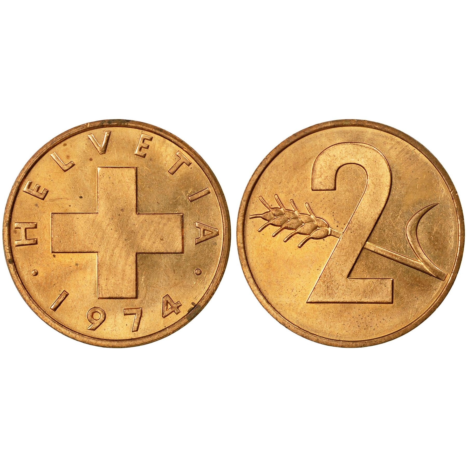 Swiss 6 Coin Set 1 2 5 10 20 Rappen 1/2 Franc | Wheat | Libertas | Hel