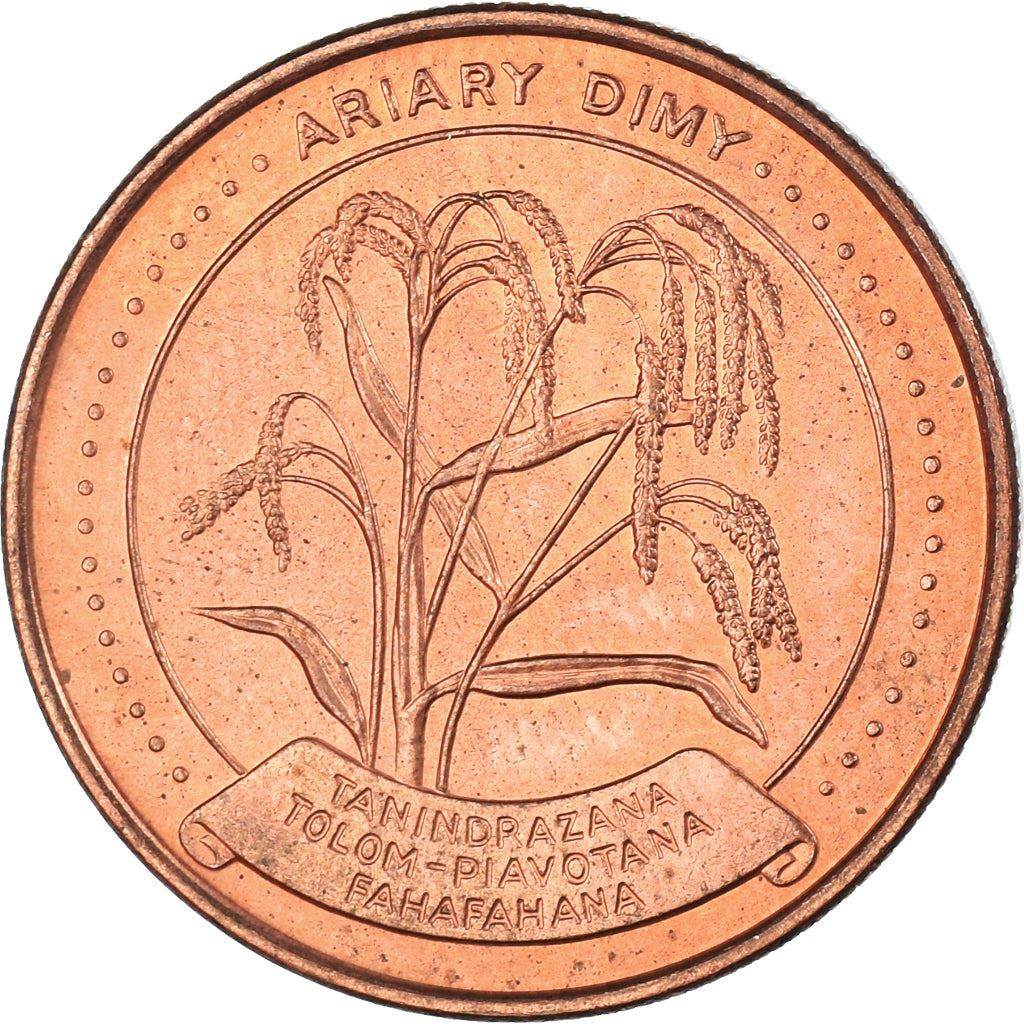 Madagascar | 5 Ariary Coin | Star | Rice | Km:17 | 1992