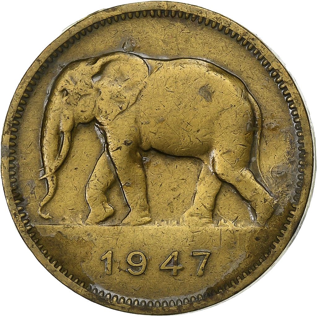 Belgian Congo | 2 Francs Coin | Elephant | Km:28 | 1946 - 1947