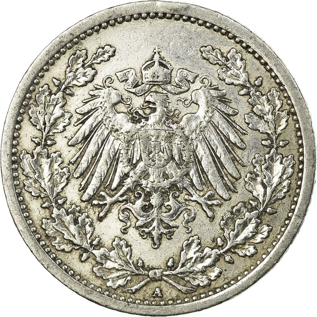 German Empire 1/2 Mark Coin | Deutsches Reich | Wilhelm II | Type 2 | KM17 | 1905 - 1919