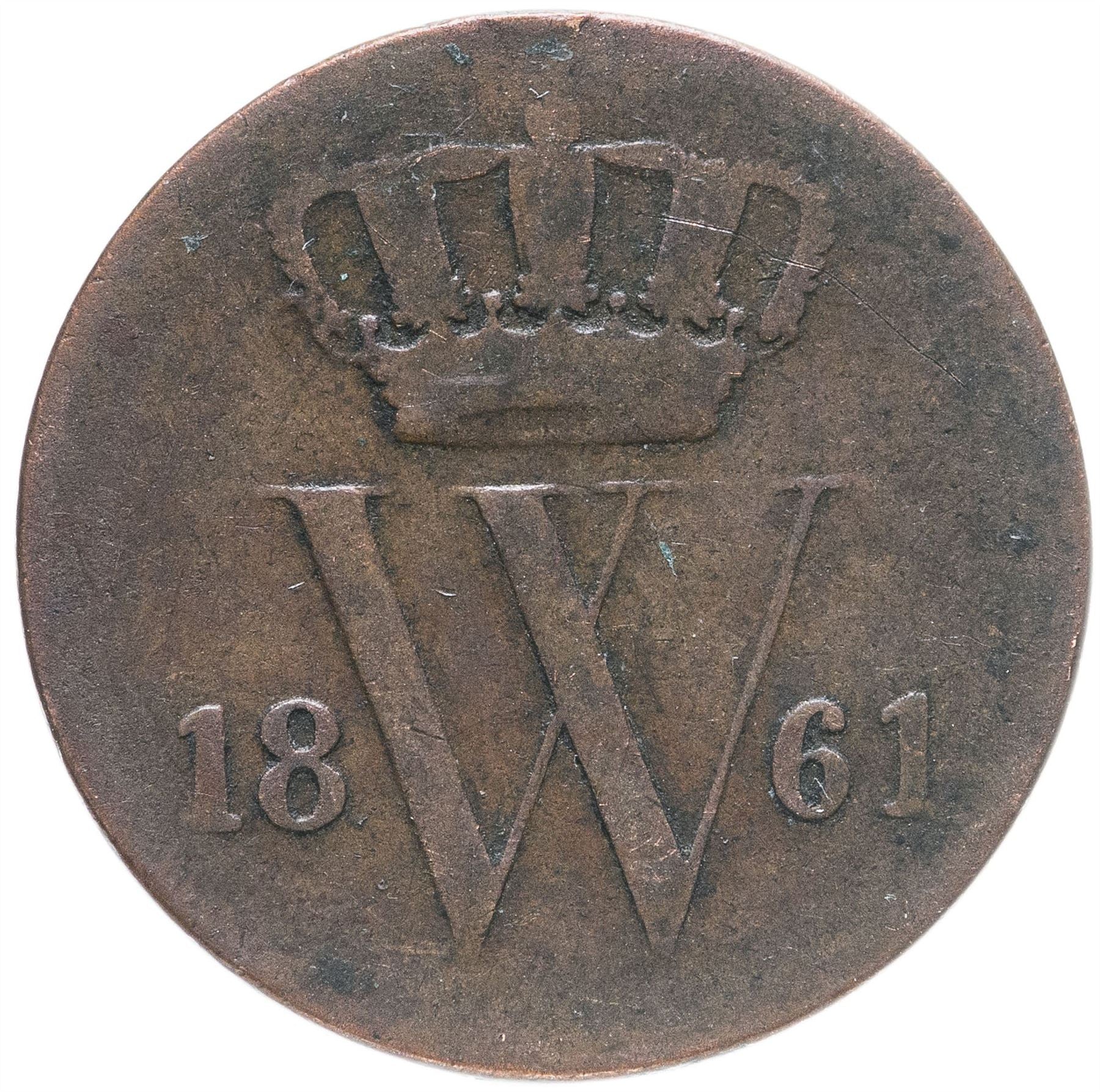 Netherlands Coin 1 Cent Coin | King Willem III | KM100 | 1860 - 1877