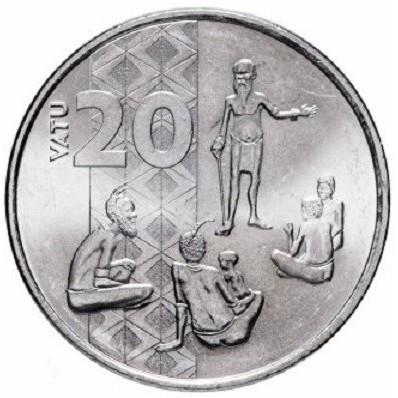 Vanuatu | 20 Vatu Coin | Melanesian Warrior | Village Leaders | KM:129 | 2015 - 2022