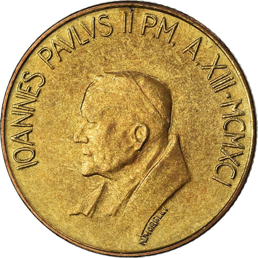 Vatican City | 200 Lire Coin | John Paul II | Km:232 | 1991