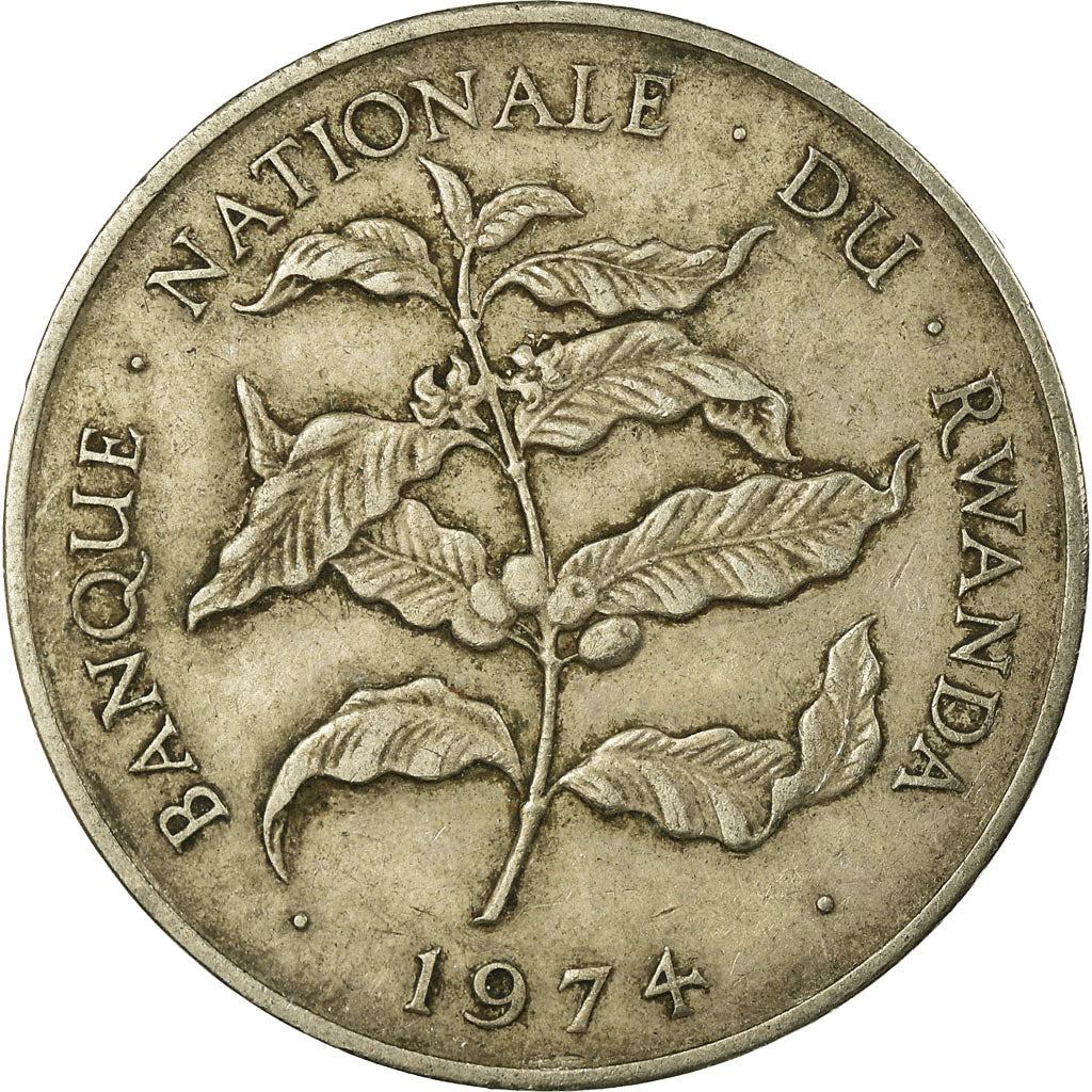 Rwanda | 10 Francs Coin | Coffee Plant | Km:14.1 | 1974