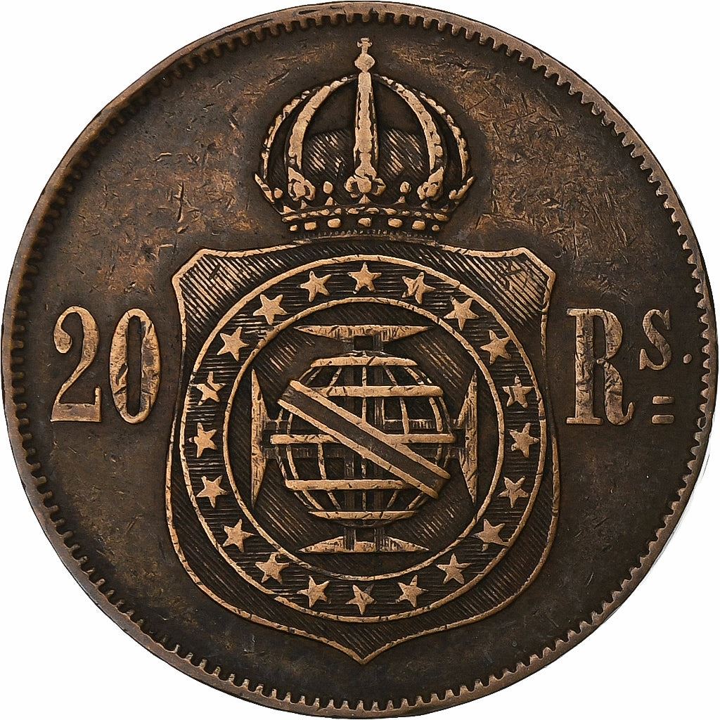 Brazil | 20 Reis Coin | Pedro II | Km:474 | 1868 - 1870