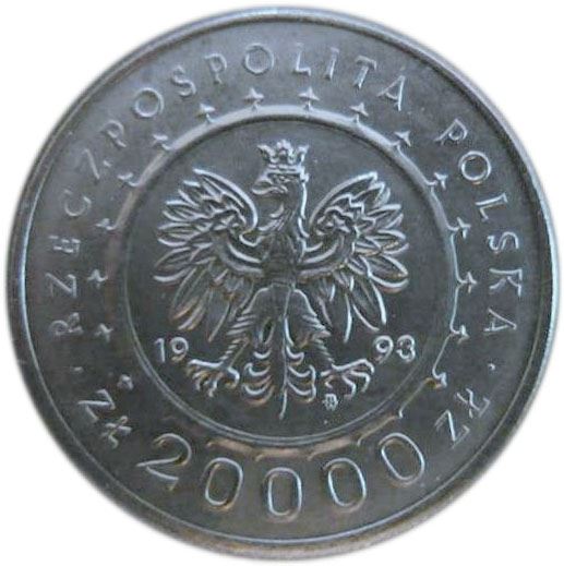 Poland | 20 000 Z?otych | Zamek w ?a?cucie | ?a?cut Castle | Eagle | KM244 | 1993