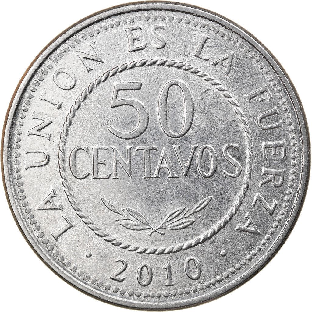 Bolivia | 50 centavos | Roestvrij staal | Wapen | KM:216 | 2010-2025