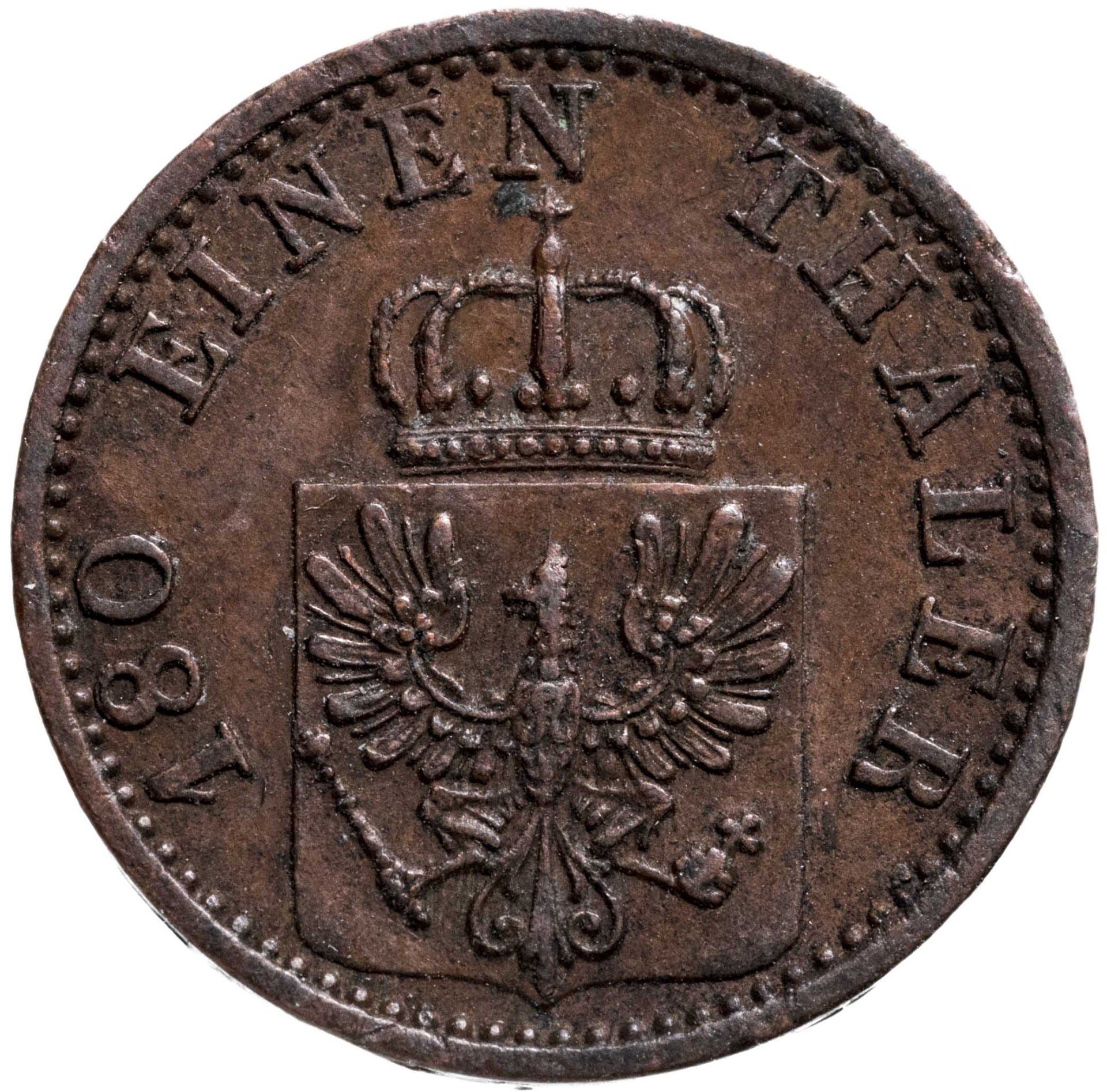 Kongeriget Preussen | 2 Pfennig Mønt | Wilhelm I | Km:481 | 1861 - 1873