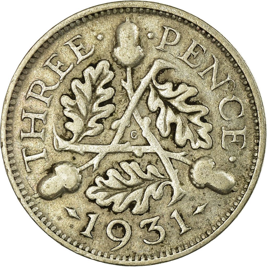 United Kingdom | 3 Pence Coin | George V | KM:831 | 1927 - 1936