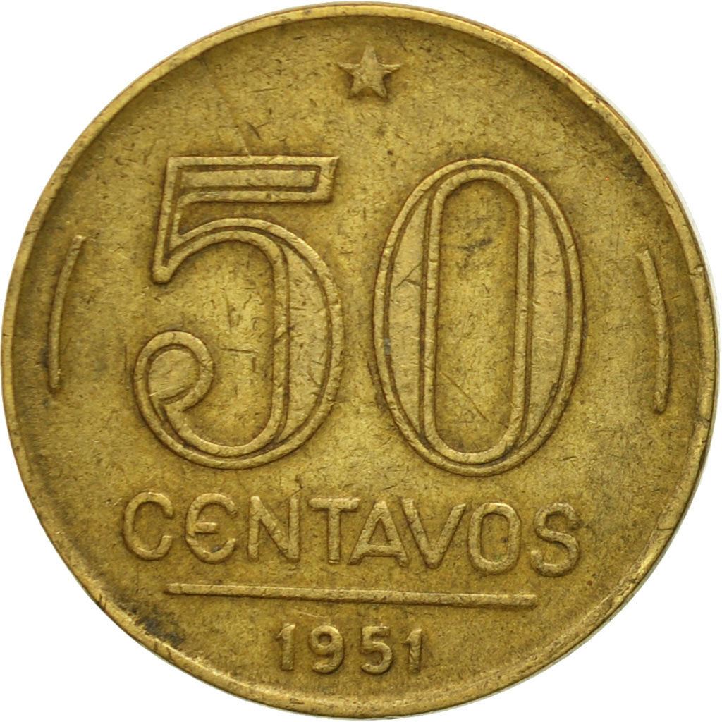 巴西 | 50分硬币 | Eurico Gaspar Dutra | KM563 | 1948 - 1956