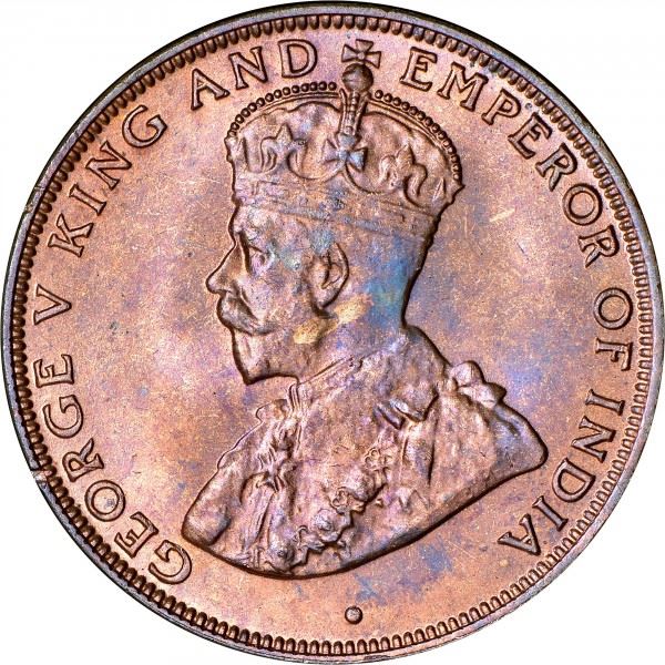 Hong Kong 1 Cent Mynt | George V liten typ | KM17 | 1931 - 1934