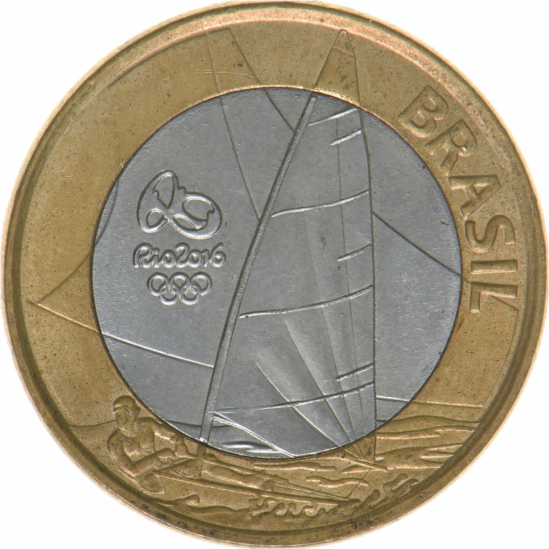 ブラジル 1 REAL 硬貨 ブラジル | 1レアル硬貨 | セーリング | KM:705 | 2015