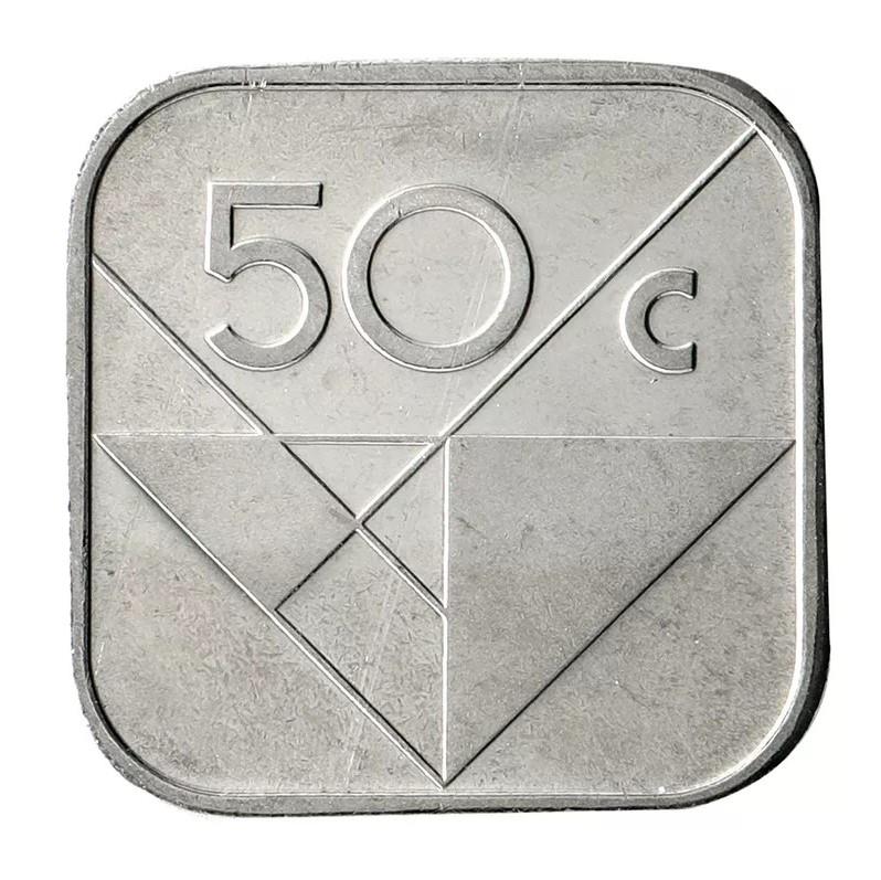 Aruba 50 Cents Coin | Queen Beatrix | Willem Alexander | KM4 | 1986 - 2019