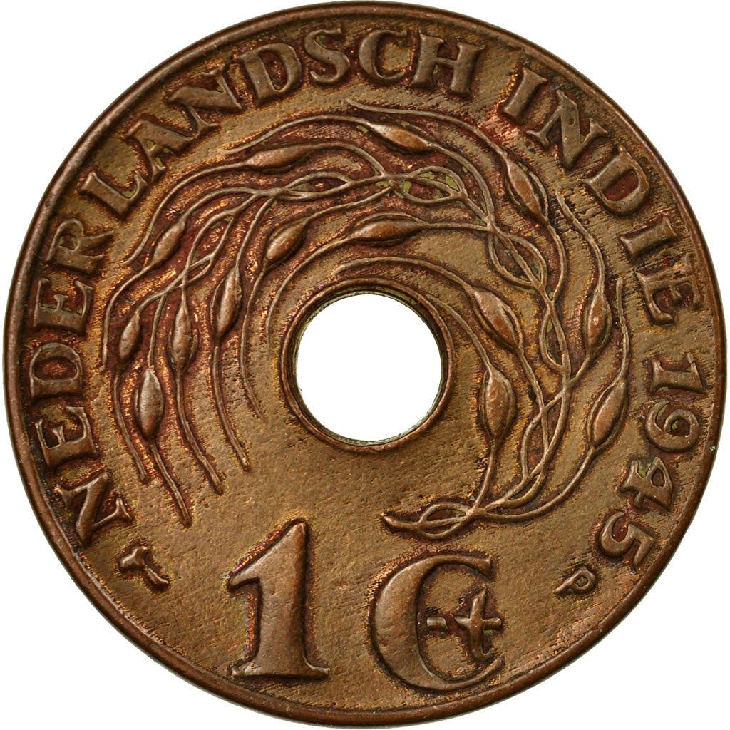 Netherlands East Indies | 1 Cent Coin | Rice plant | Km:317 | 1936 - 1945