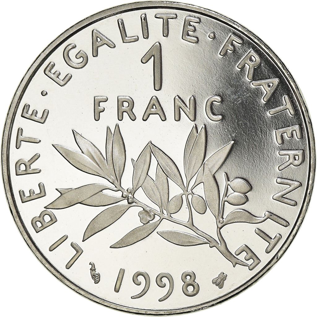 French 1 Franc Coin | Signature D'AP. O.ROTY | proof | KM925.2 | France | 1991 - 2001