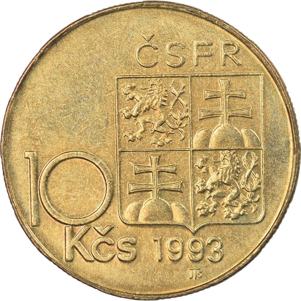 Czechoslovakia | 10 Korun Coin | T. G. Masaryk | Nickel brass | KM:139 | 1990-1993