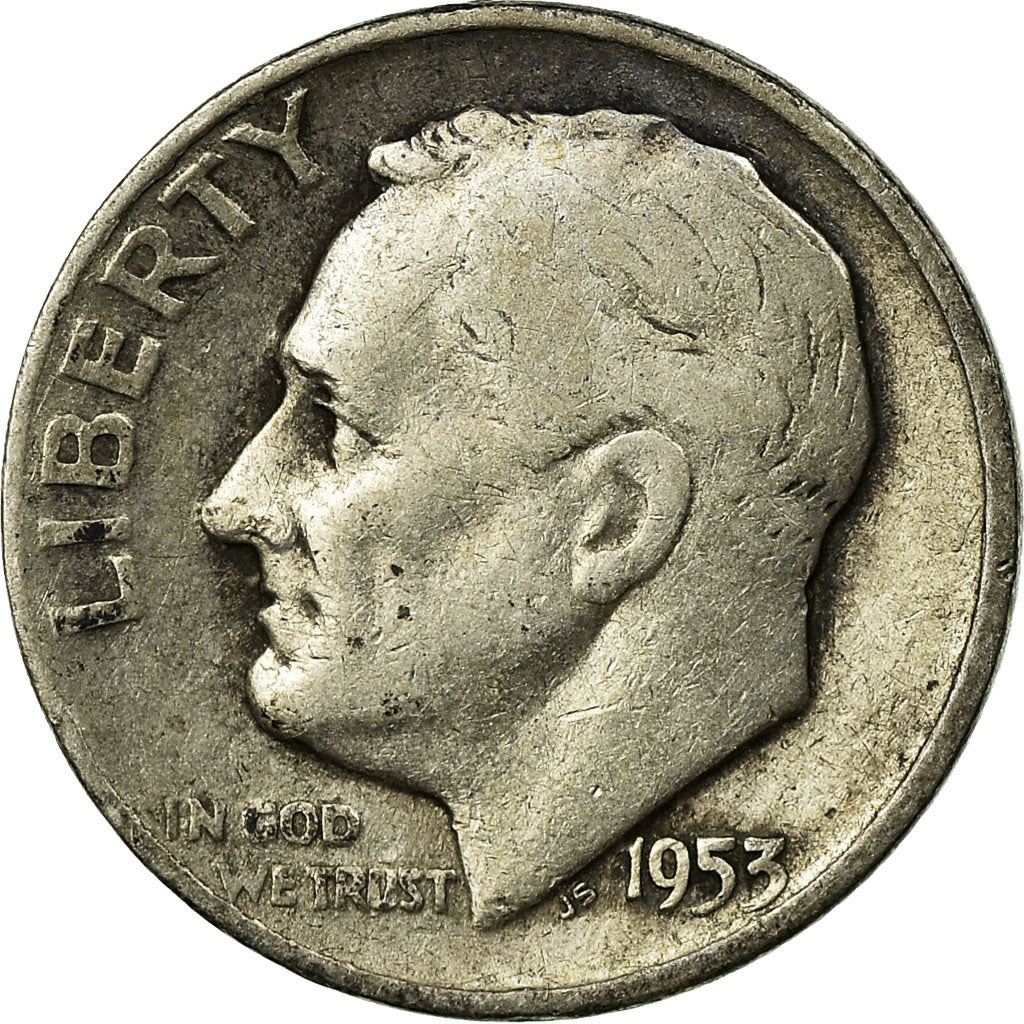 アメリカ合衆国 | 1ダイム硬貨 | フランクリン・D・ルーズベルト | KM:195 | 1946年 - 1964年