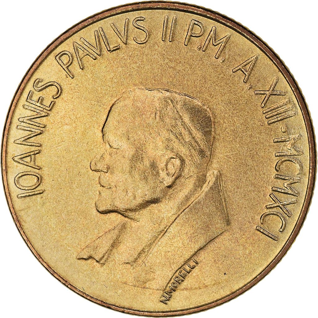 Vatican City | 200 Lire Coin | John Paul II | Km:232 | 1991