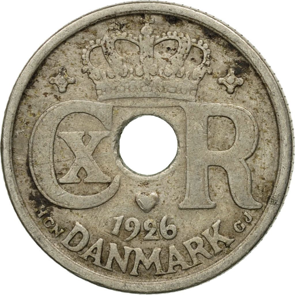 Denmark | 10 Ore Coin | Monogram | Km:822 | 1924 - 1947
