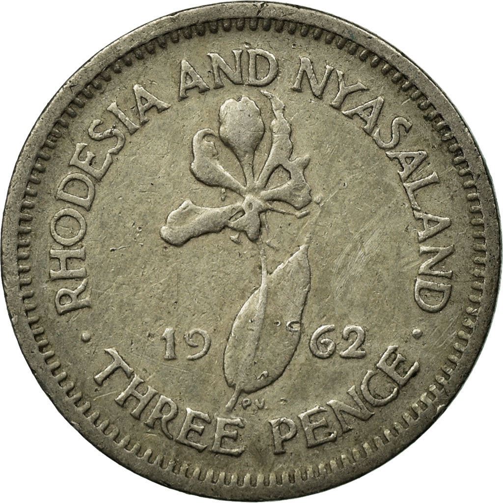Rhodesia and Nyasaland | 3 Pence Coin | Elizabeth II | Flame Lily | Km:3 | 1955 - 1964