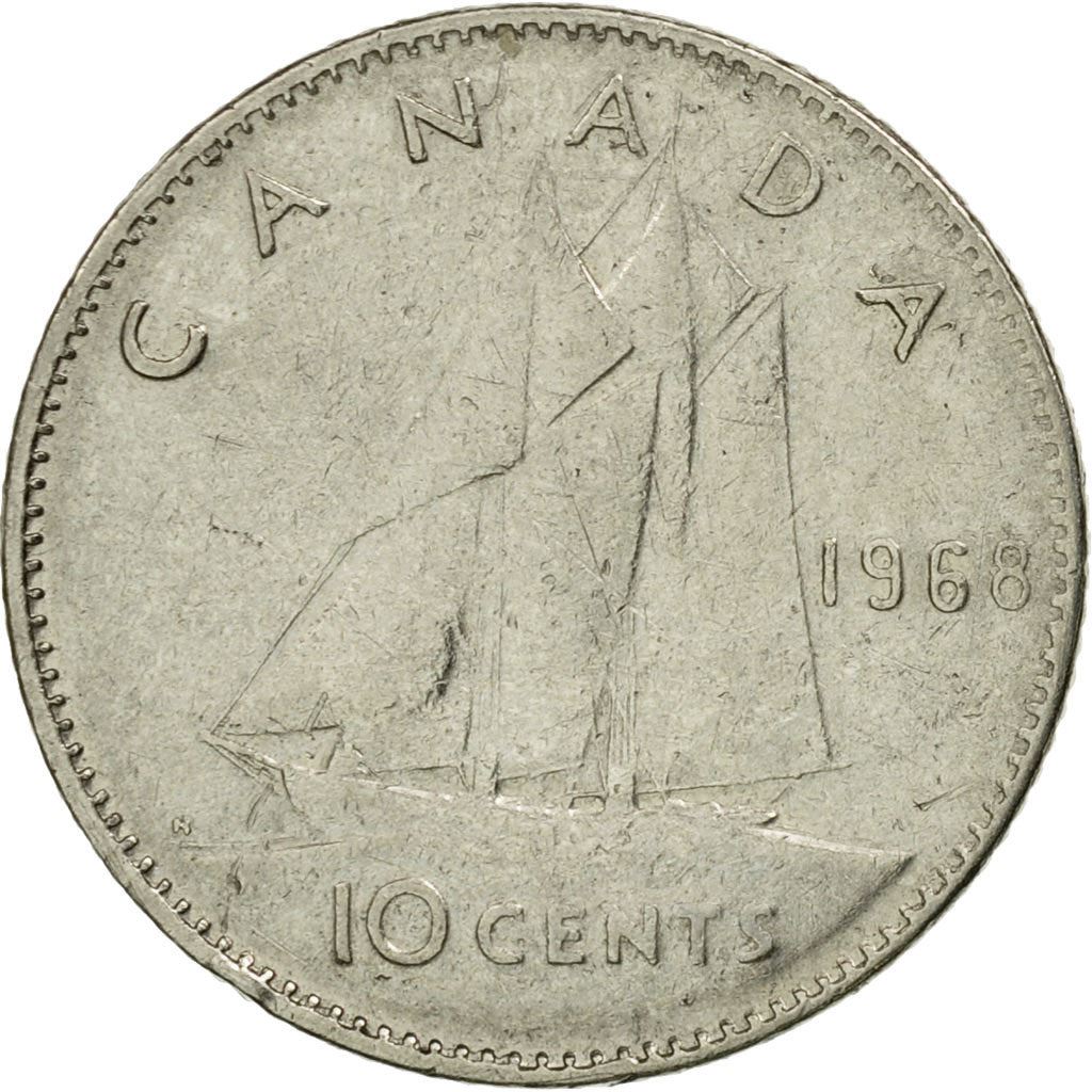 Canada | 10 Cents Coin | Silver | 2nd portrait | KM:72 | 1968