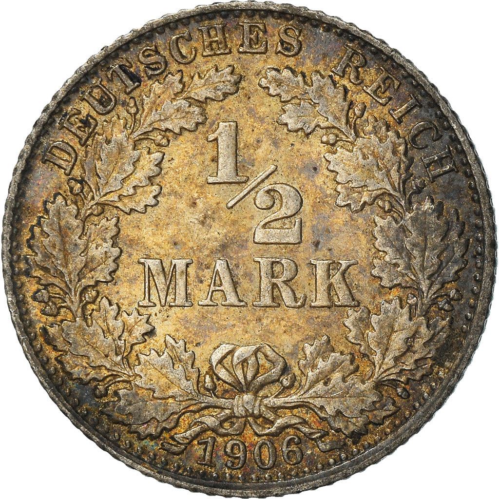 German Empire 1/2 Mark Coin | Deutsches Reich | Wilhelm II | Type 2 | KM17 | 1905 - 1919