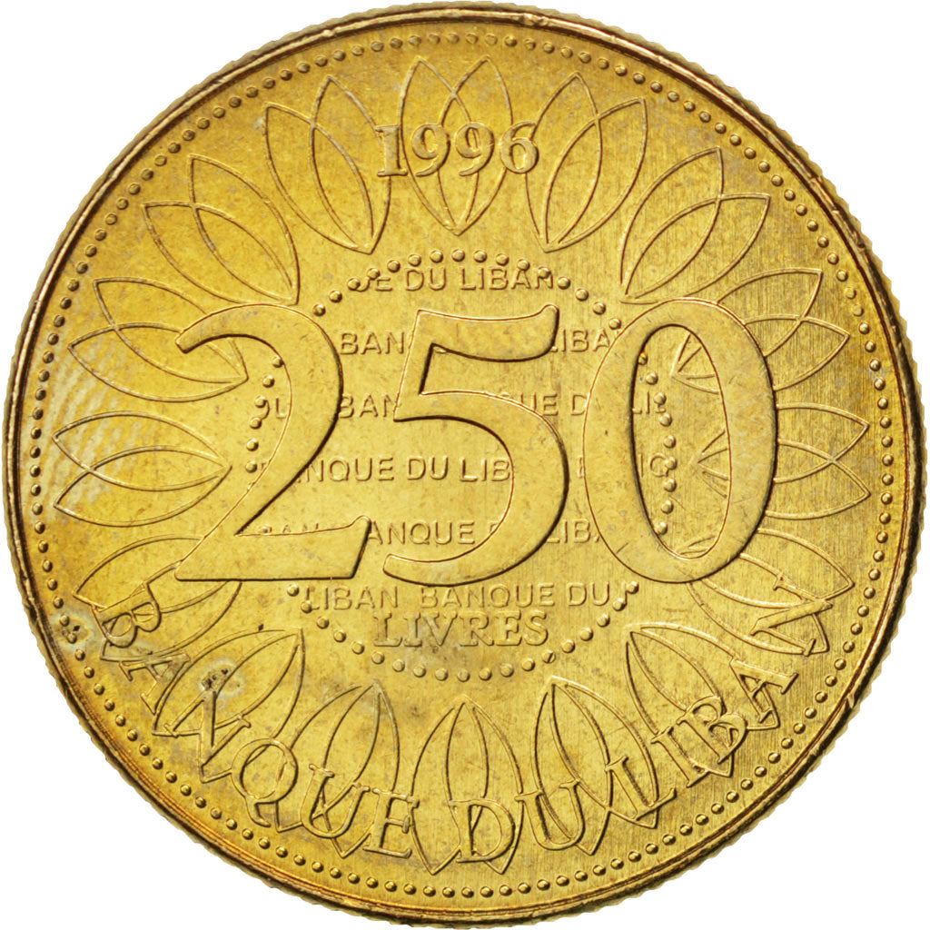 Lebanon | 250 Lirah / Livres Coin | Cedar tree | Km:36 | 1995 - 2003