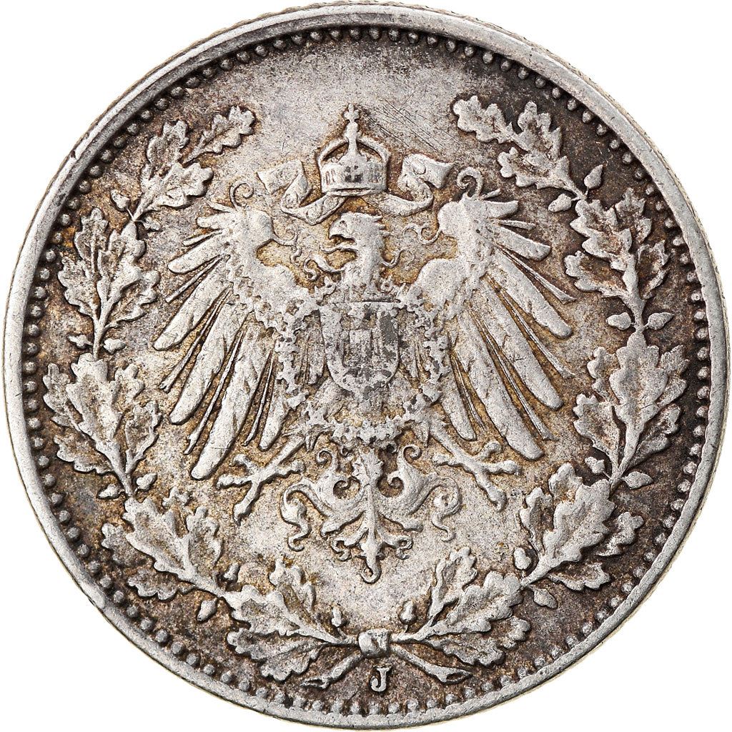 German Empire 1/2 Mark Coin | Deutsches Reich | Wilhelm II | Type 2 | KM17 | 1905 - 1919