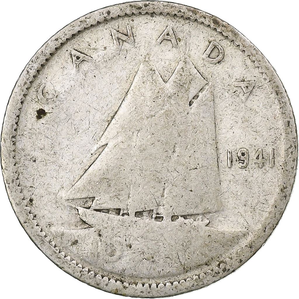 Canada | 10 Cents Coin | Silver | KM:34 | 1937-1947