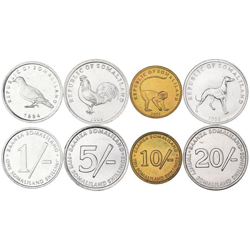 Somaliland | 4 Münzsatz | 1 Schilling 5 10 20 Schilling | 1994 - 2002