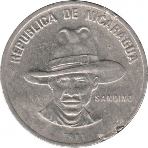 Nicaraguan 25 Centavos Coin | Augusto Nicolas Sandino | KM51 | 1981 - 1985