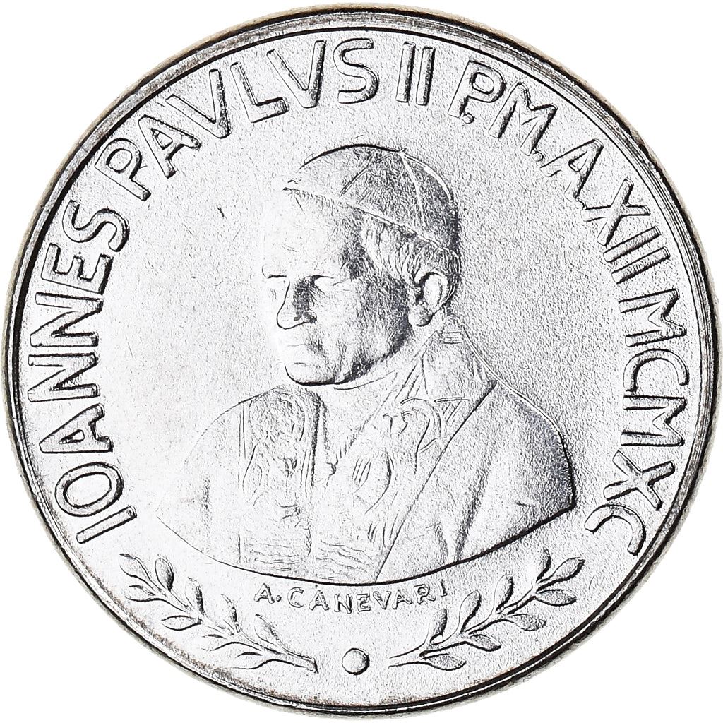 Vatican City | 100 Lire Coin | St. Benedict | Km:223 | 1990