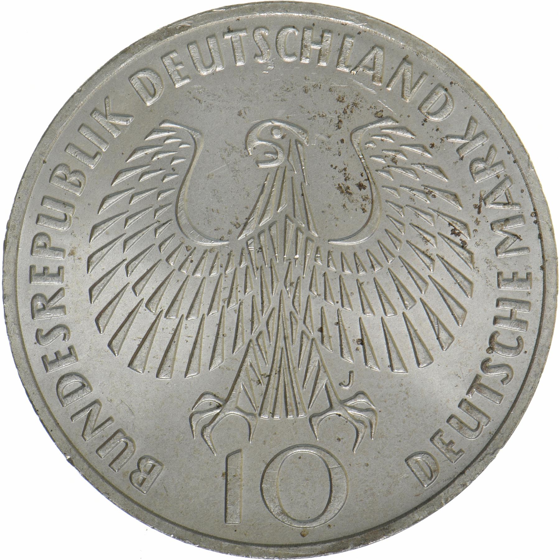 République fédérale d'Allemagne | Pièce de 10 Deutsche Mark | Jeux olympiques | KM:135 | 1972