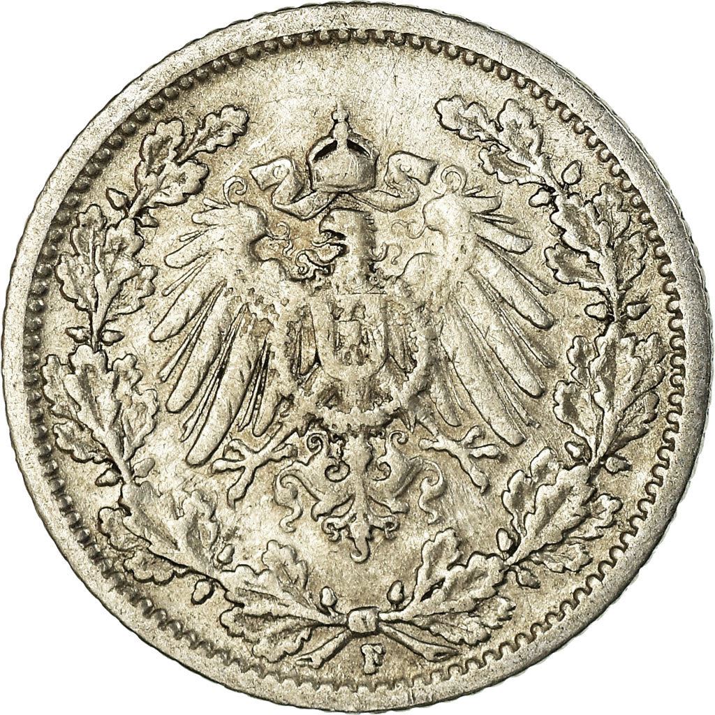 German Empire 1/2 Mark Coin | Deutsches Reich | Wilhelm II | Type 2 | KM17 | 1905 - 1919