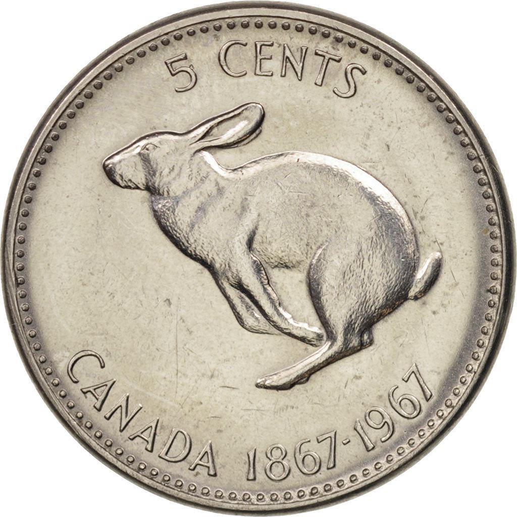 Canada | 5 Cents Coin | Nickel | Rabbit | KM:66 | 1967