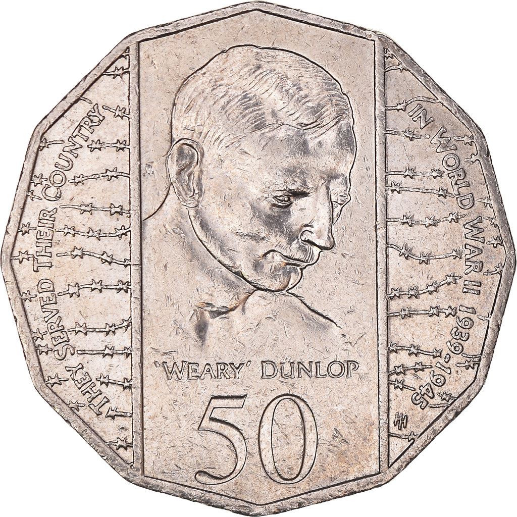 Australia | 50 Cents Coin | Sir Edward Dunlop | Km:294 | 1995