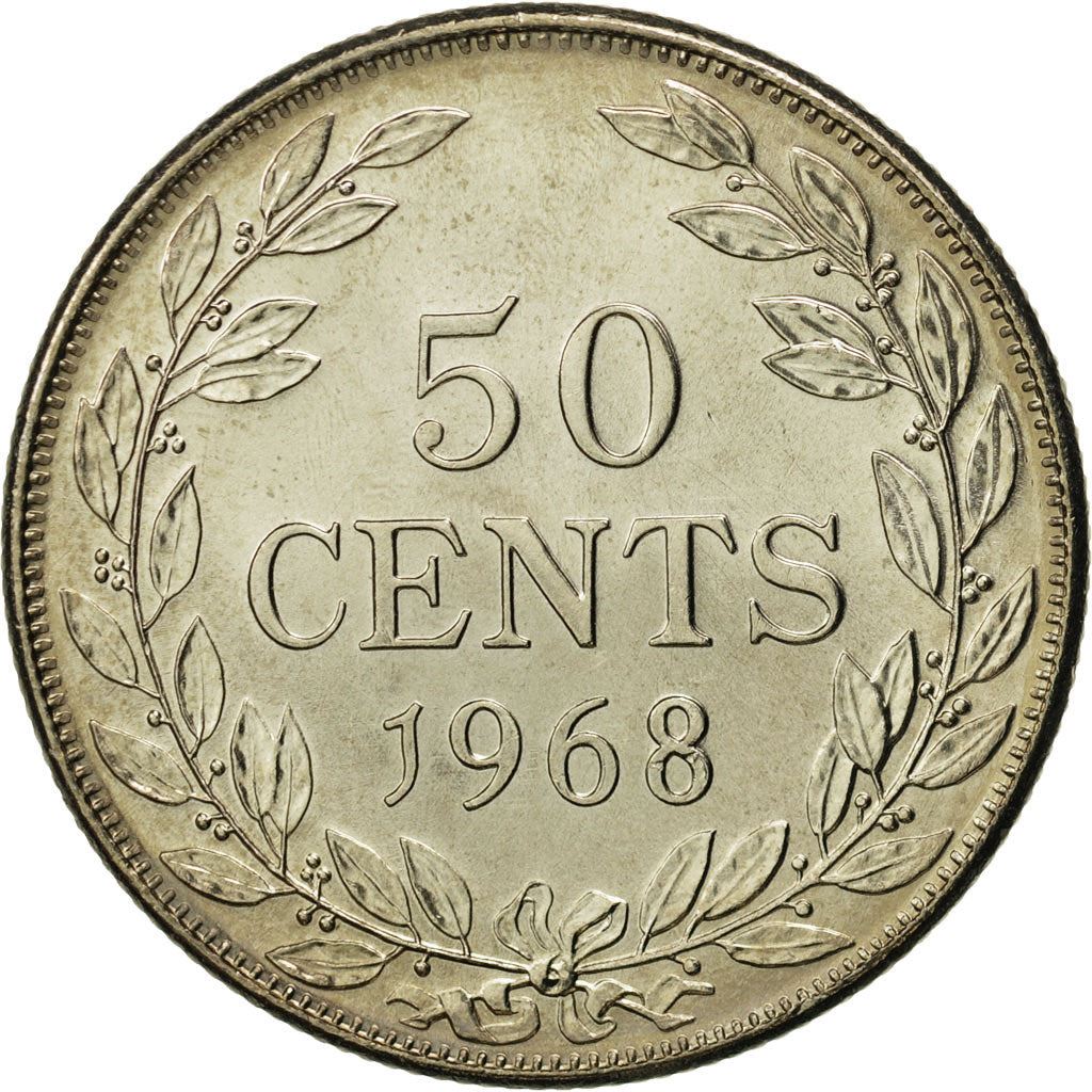 Liberia | 50 Cents Coin | Olive Branches | Km:17A | 1966 - 1990