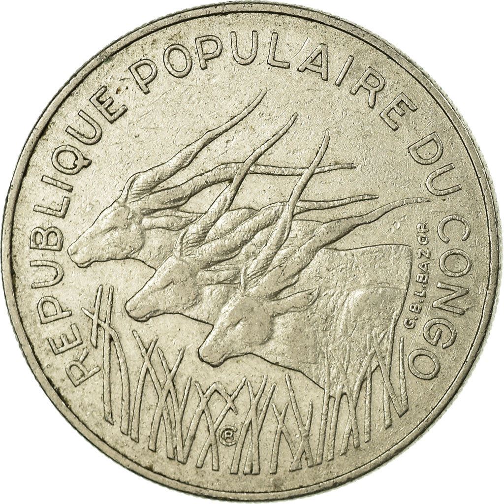 Republic of The Congo | 100 Francs Cfa Coin | Giant Elands | Km:2 | 1975 - 1990