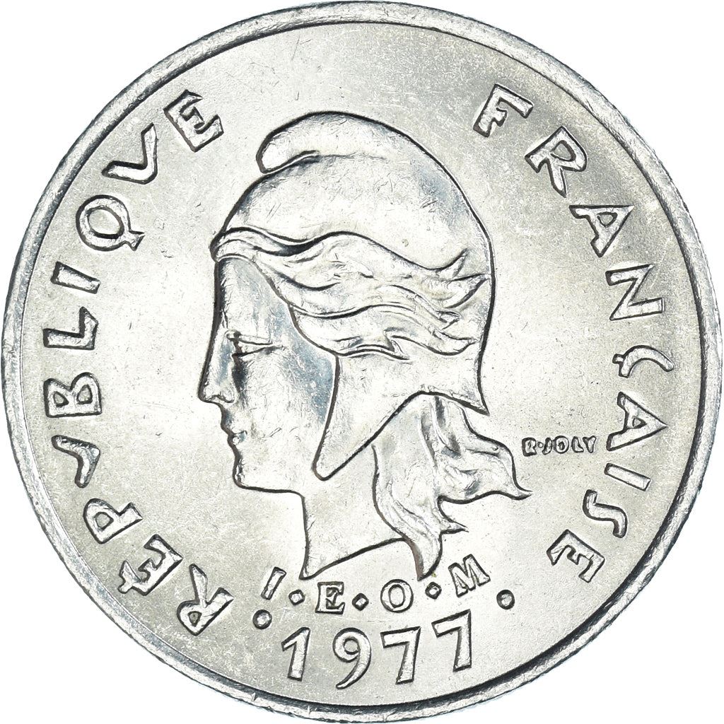 New Hebrides | 10 Francs Coin | Marianne | Native Mask | Snails | Km:2.2 | 1973 - 1982