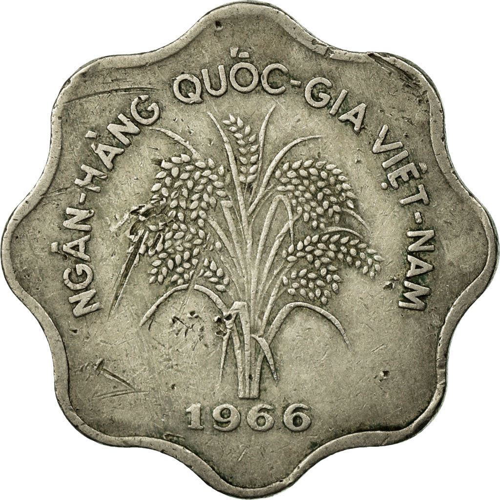 South Vietnam | 5 Dong Coin | Rice plant | Km:9 | 1966 - 1970