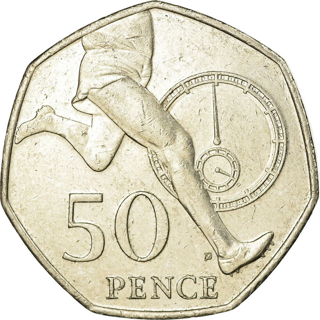 United Kingdom | 50 Pence Coin | Elizabeth II | 4th portrait | Four Minute Mile | 2004 - 2009