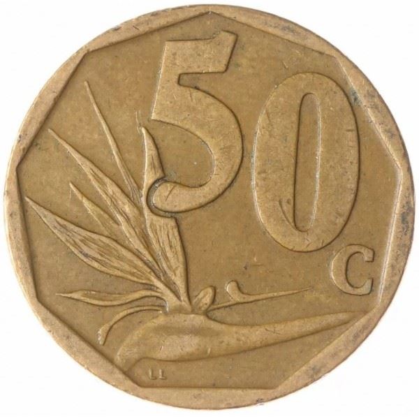 दक्षिण अफ्रीका 50 सेंट्स सेपेडी/सेसोथो किंवदंती - अफ्रीका बोर्वा सिक्का KM330 2003