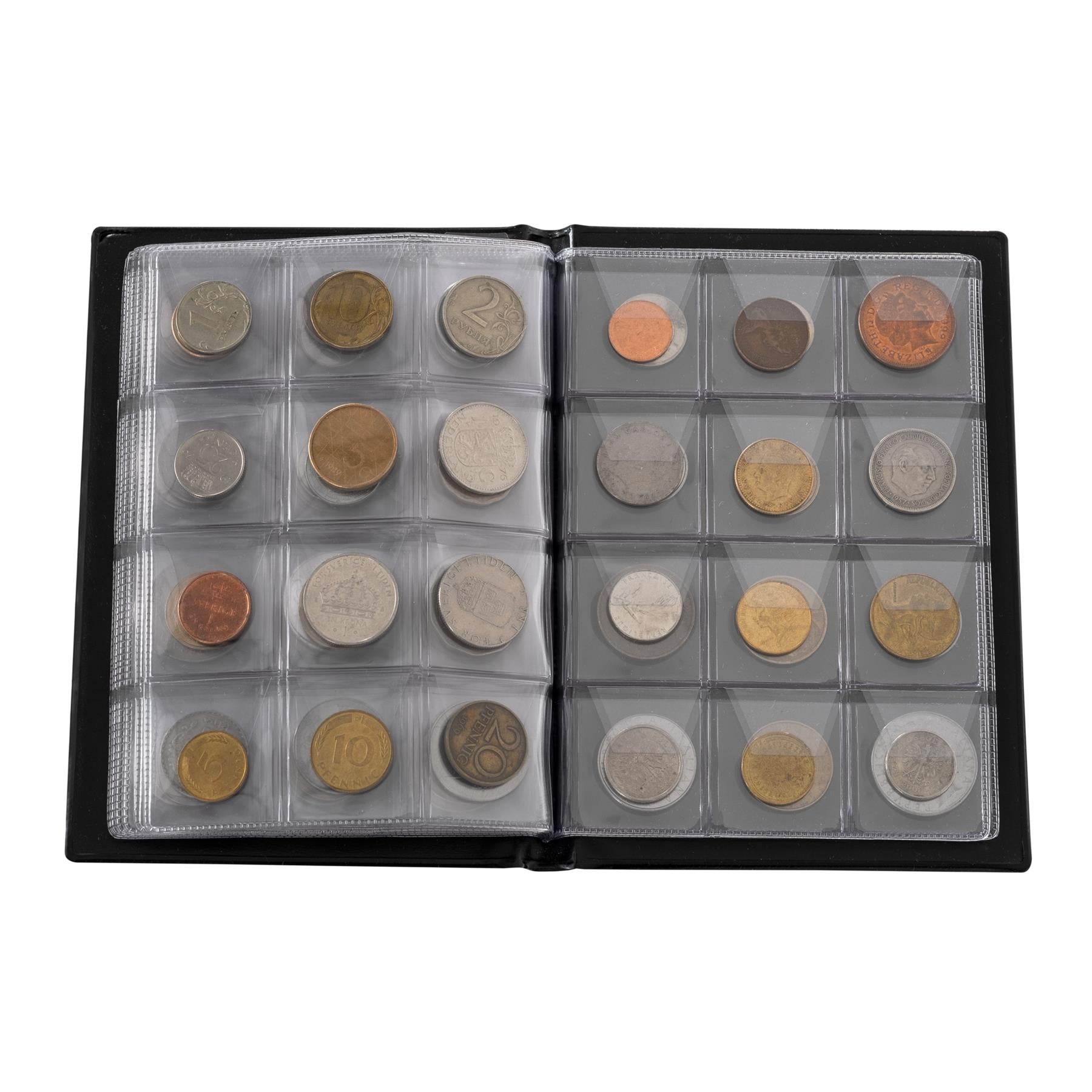 Coin Collection including Currency Album | Full Numismatic Book of Different Coins | 50 Unique Foreign Countries | Complete Coins Collections | Perfect Choice for Money Collectors