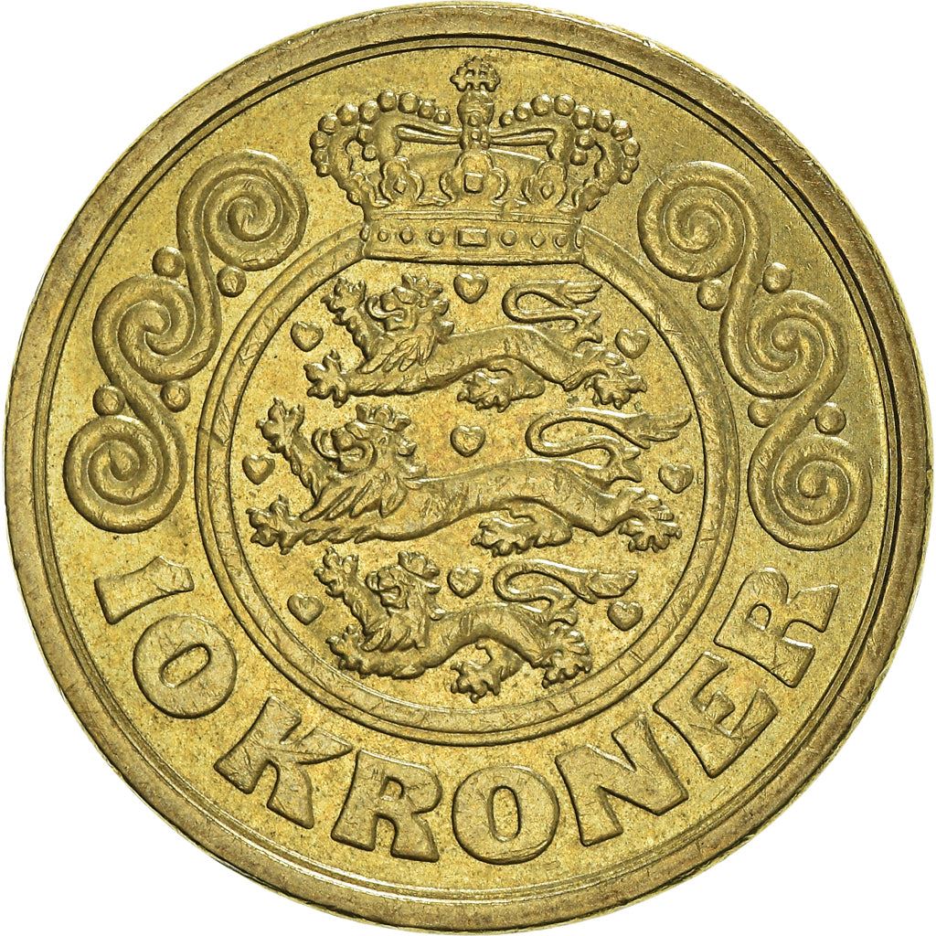Denmark | 10 Kroner Coin | Margrethe II | Km:867 | 1989 - 1993